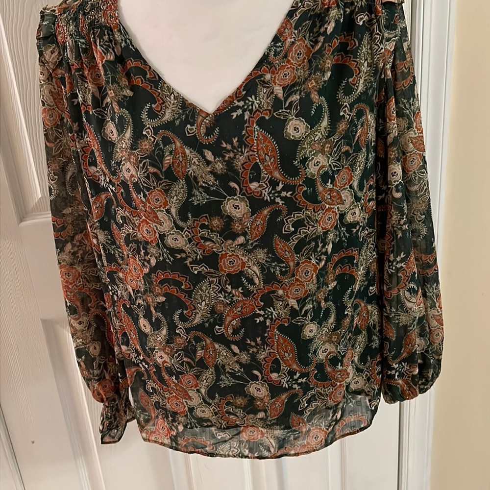 Cottage core Rose + Olive, Medium blouse